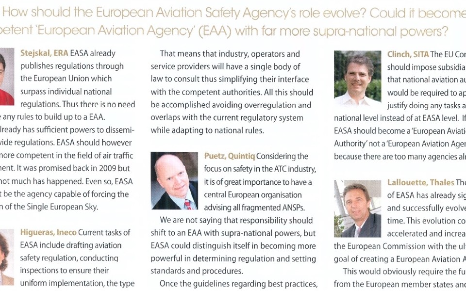 ERA expert Vojtech Stejskal took part of annual survey for the magazine Air Traffic Management