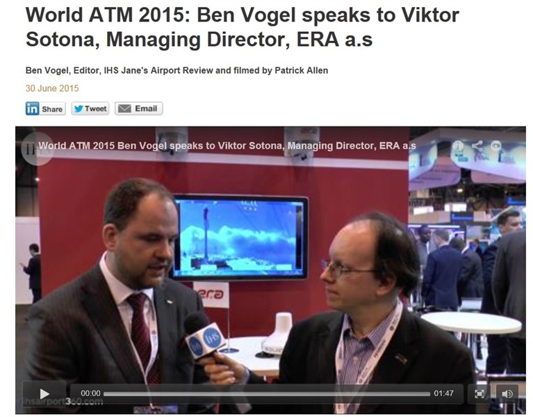 IHS Jane`s Airport Review interviewed ERA Managing Director Viktor Sotona at World ATM Congress in Madrid